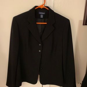 ann Taylor, black suit coat with 5 black buttons